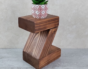Z shaped wood riser, wood plant stand, wood art decor, wood pedestal, wood riser, wood candle stand, display riser, plant holder ,#8