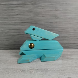 Wood frog and tadpole set, frog art, frog decor, art object, shelf sitter, animal art, animal sculpture, tadpole, frog gifts, shelf decor
