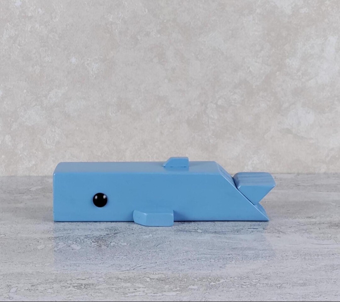 Wood Blue Whale Figurine, Blue Whale, Blue Whale Art, Blue Whale ... - Blue Whale Figurine Decoration