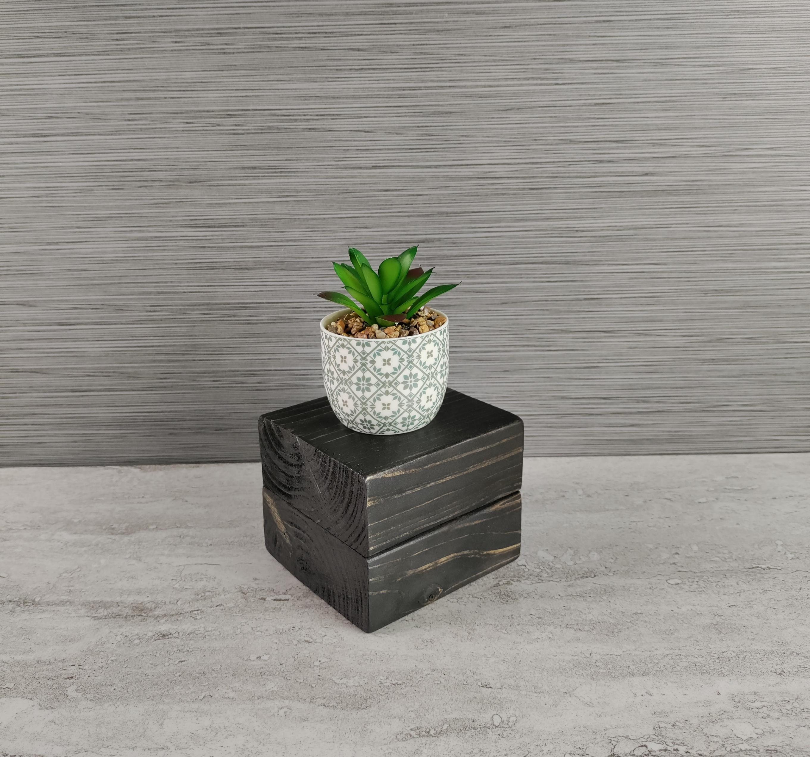 Small Wood Riser, Wood Plant Stand, Wood Pedestal, Wood Block Riser ...