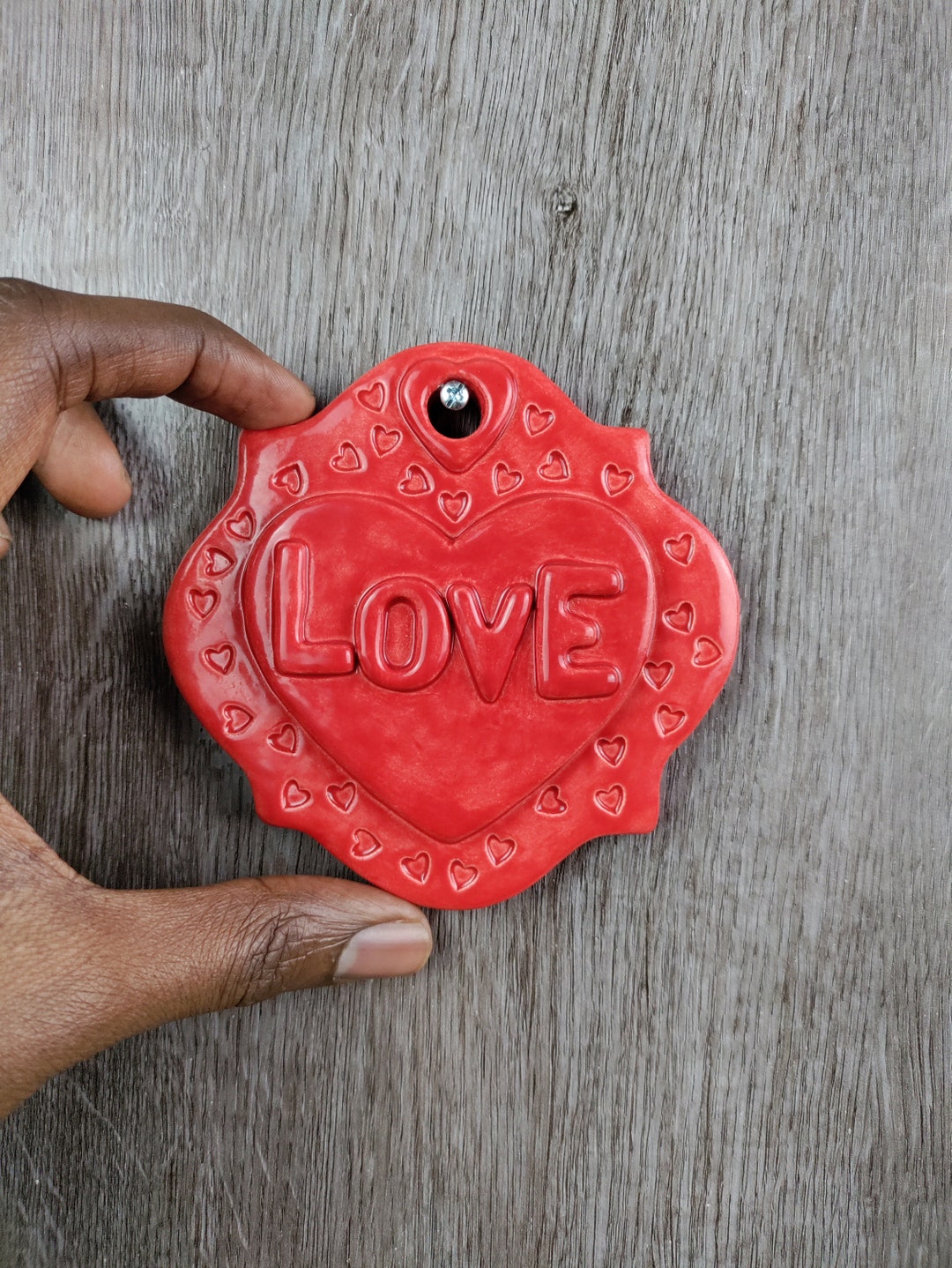 Ceramic Heart Wall Art, Ceramic Wall Decor, Heart Wall Hangings, Word