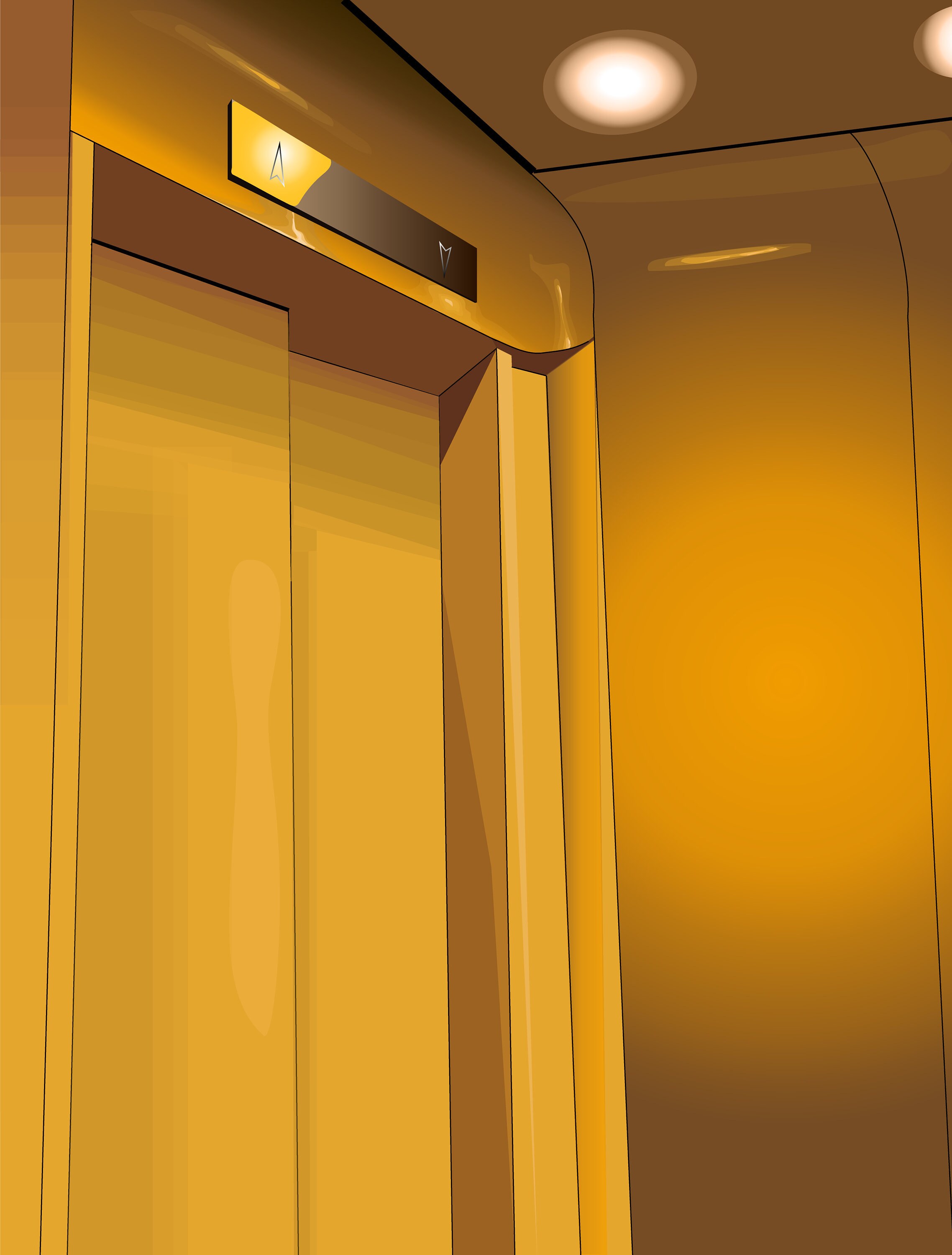 Yellow Elevator Poster Etsy