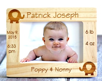 Personalized Newborn Baby Picture Frame, Gift for Parents, Godparents gift, new parents gift, baby frame, Mother's Day Frame