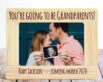 Pregnancy announcement grandparents, Personalized Baby Frame, Grandparent baby announcement frame