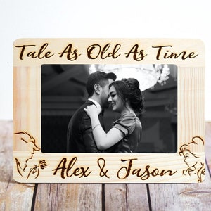 Personalized Engraved Wood Picture Frame, Anniversary Gift (4x6)