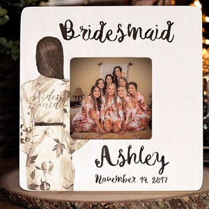 Wedding Thank you Gift - Personalized Bridesmaid Gift -Maid of Honour Gift- Unique Gift for Bridal Party, Bridal Robe Picture Frames