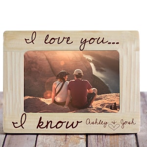 Personalisierter Bilderrahmen, ich liebe dich, ich weiß, Valentinstag Rahmen, Star Wars Rahmen, Valentinstag Geschenk für Ehemann, Jahrestagsgeschenk