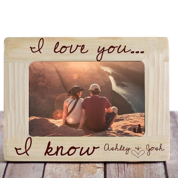 Personalized Picture Frame, I love you I know, Valentines day frame, Star wars frame, Valentine's day gift for husband, Anniversary gift