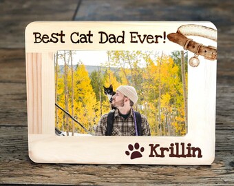 Best Cat Dad Ever, Pet Lovers Gift, Personalized Pet Frame, Father's Day Gift, Cat Dad