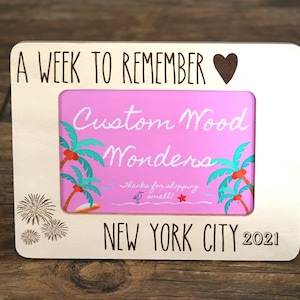 Gravur Bilderrahmen, New York Urlaub Rahmen - Sommer Urlaub Rahmen - Familienurlaub, NYC, New York Urlaub