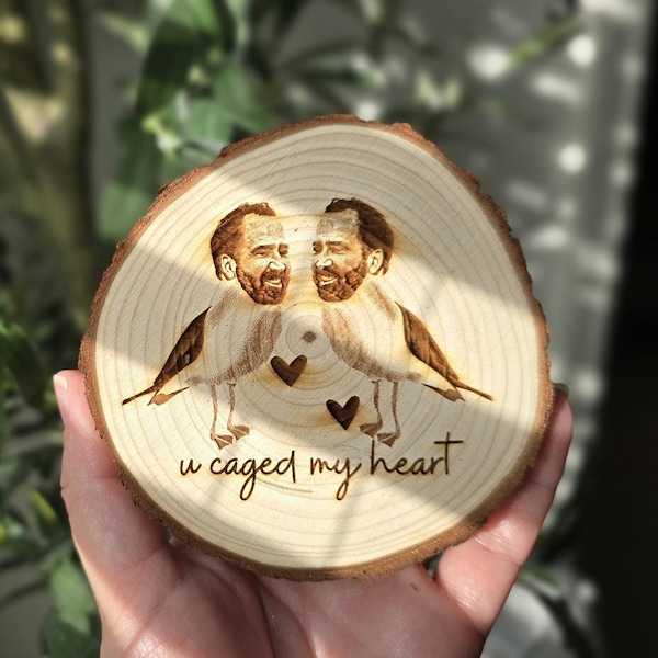 Imán de madera divertido, Aves sin jaula, inauguración de la casa, regalo meme, enjaulaste mi corazón
