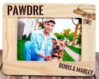 Personalized 'Pawdre' Wooden Pet Frame - Dog Dad Gift