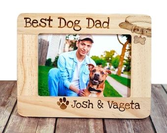 Personalized Dog Dad Frame: Engraved Pet Photo Gift
