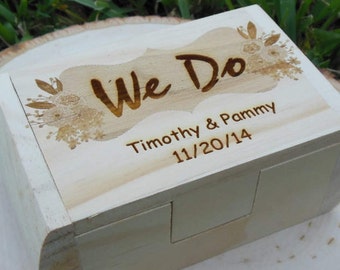 Engraved Wedding Ring Box, Wedding Ring Box, Ring Bearer Box, Personalized Ring Box, Custom Ring Box