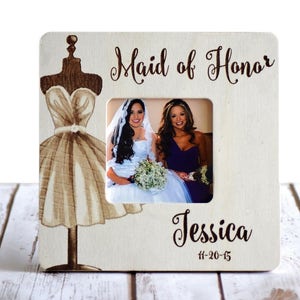 Personalized Maid of Honor/ Bridesmaid Frame Custom Wedding Frame Bridesmaid gifts Maid of Honor Gifts image 2