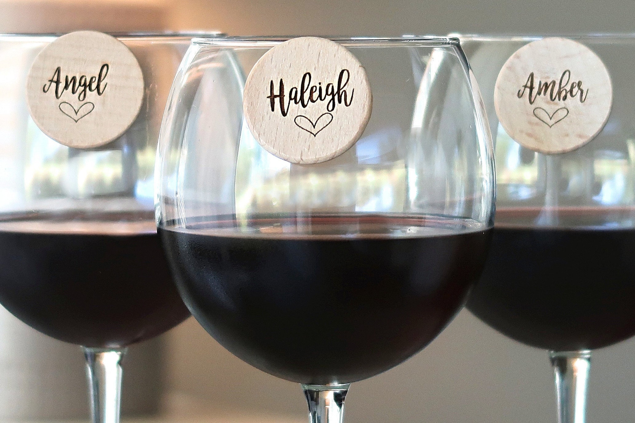 Engraved Drink Markers, Personalized Drink Charms, Magnetic Drink Mar…