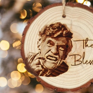 The Blessing Ornament: Engraved Wood, Funny Christmas Gag Gift, Uncle Lewis
