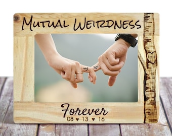 Engagement gift, Mutual Weirdness Photo Frame, Engraved Gift, Gift for Husband, Funny Wedding Gift - wedding gift - Engagement frame