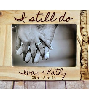 Custom Frame, Personalized Picture Frame, Photo Frame with Engraved Text, Wedding Gift