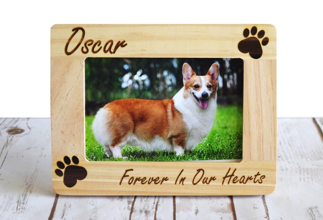 Pet Memorial Frame Personalized Pet Memorial Frame Forever in Our Hearts Engraved Picture Frame