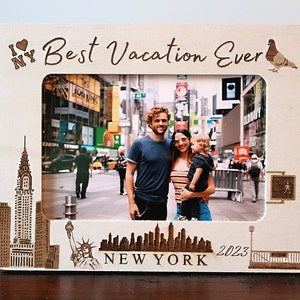 Engraved Photo Frame- Engraved Frame- Customized Gifts - New York Vacation Frame- Family Vacation- Birthday Gifts - New York Vacation