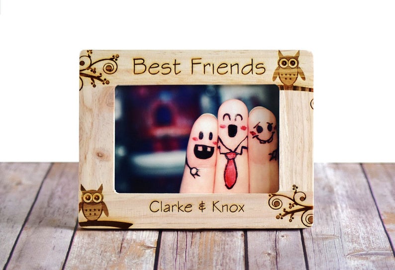 Best Friends Frame Personalized Photo Framebirthday Great Gift Personalized Gift Wood Frame