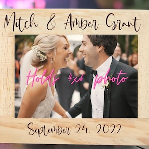 Personalized Frame, Custom Engraved Wood Picture Frame, Gift For Family, Wedding Frame, Newlywed Gift, 4x6, Custom Wood Picture Frame