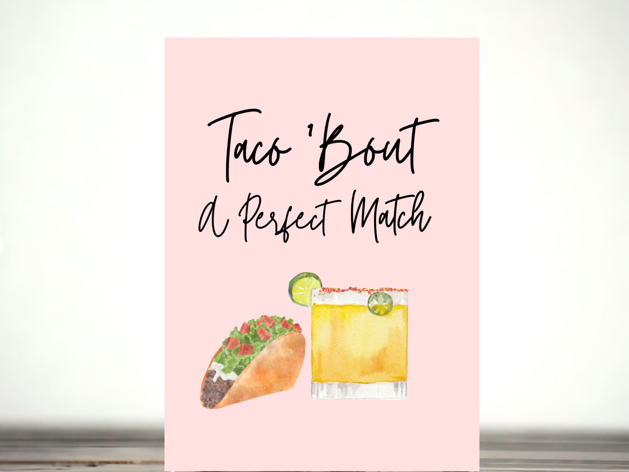 Taco bout a Perfect Match Engagement Card Wedding