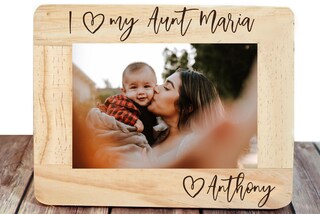 Cornice Portafoto 10x15 Per Zia – Regalo Da Nipote Con Frase Significativa, In Legno MDF, Pronta Da Regalare In Scatola