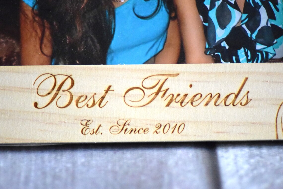 Best Friends Frame Wood Burned Picture Frame Personalized Etsy