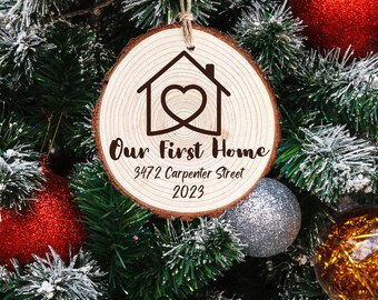 Our First Home Ornament | First Home Ornament | Our First Home | Address Ornament | Personalized Our First Home Ornament | Wood Ornament