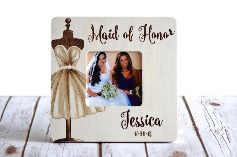 Personalized Maid of Honor/ Bridesmaid Frame Custom Wedding Frame Bridesmaid gifts Maid of Honor Gifts image 2