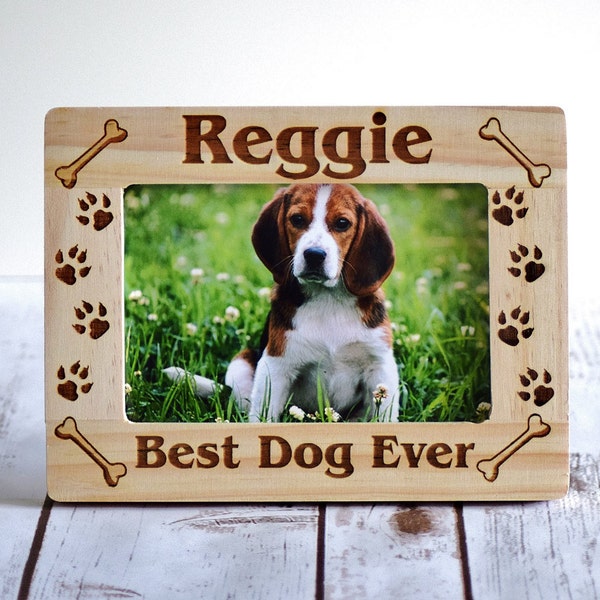 Personalized Gift Pet Frame - Personalized Pet Picture Frame Gift - Best Dog Ever Frame - Christmas Dog Frame - Pet Lover Gift