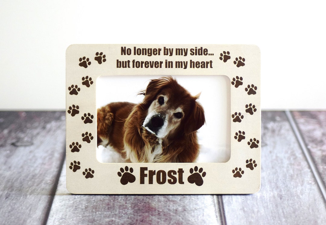 Personalized Pet Memorial Picture Frame: Wood Burned Cat or Dog Frame ...