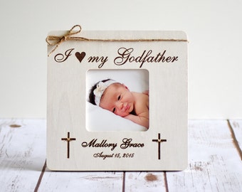 Baptism Frame -Godparents Gift- Godparents Frame- Gift for Godparents, Christening, I love my Godfather, Godmother Frame, Godfather Frame