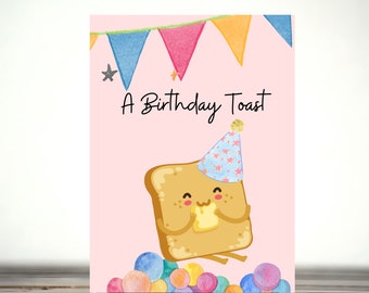 Birthday Toast | Birthday card | card for him | card for her | funny birthday card | Cute bday card