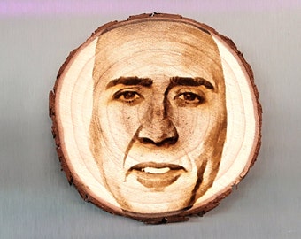 Nicolas Cage-functies op houten magneet, Nic Cage-keuken, housewarming, memecadeau, chef-kok, grap, nieuw idee universiteitsstudent