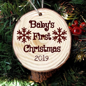 Engraved Christmas ornament, Baby's First Christmas, Christmas tree decoration, First Christmas, personalized christmas for baby