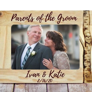 Parents Of The Groom ~ Wedding Gift For Parents ~ Custom Picture Frame ~ Grooms Parents Gift ~ Bride and Groom Thank You To Parents