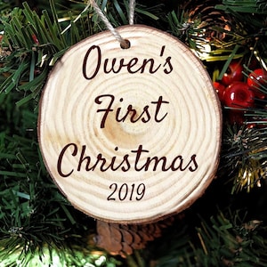 Engraved Christmas ornament, personalized Christmas ornament, Christmas tree decoration, First Christmas, personalized christmas for baby