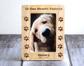 Hond fotolijst, Muur tafelblad houten hondenframes voor foto's gedenkteken, Pet Loss Sympathy Gift Desktop Ornamenten voor muren, bureaus, veranda's en slaapkamers Limitoll