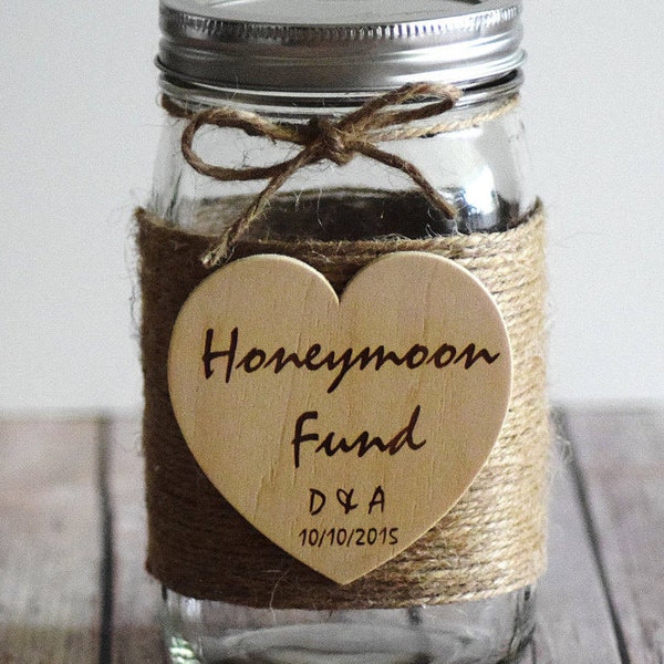 Wedding Mason Jar, Centerpiece Jars, Rustic, Shabby Chic, Bridal Shower, Decorations- Honeymoon Fund Jar- Personalized Wedding Gift- unique