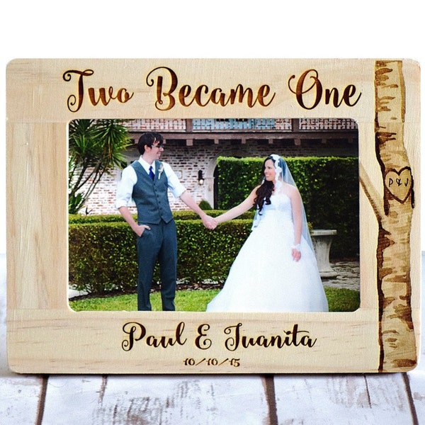 Personalized Wedding Frame, Wedding Gift, Rustic Frame, Two Became One, Wedding Gift, Gifts for couple, Anniversary Gift, Bridal Shower gift