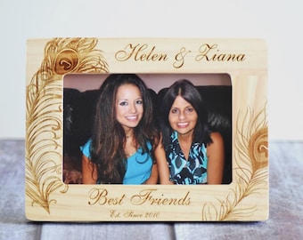 Best Friends Frame- Wood Burned Picture Frame- Personnalisé- Cadre rustique- Cadres personnalisés- 4x6