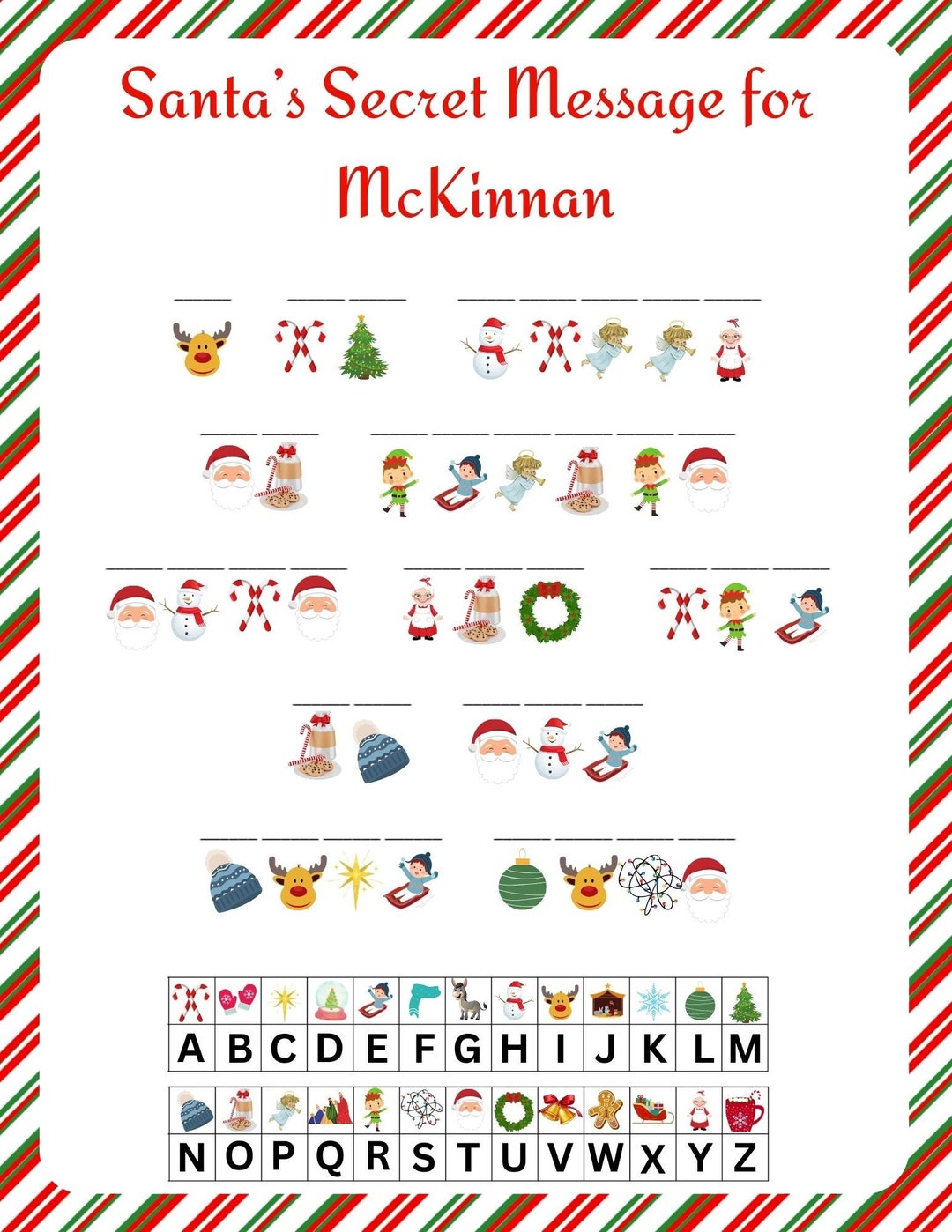Personalized Editable Printable Secret Message From Santa Etsy Canada