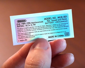 Game Boy Pocket Holographic Back Label