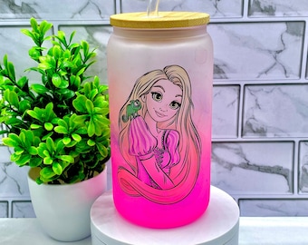 Rapunzel Watercolor 16oz Frosted Tumbler with Bamboo Lid