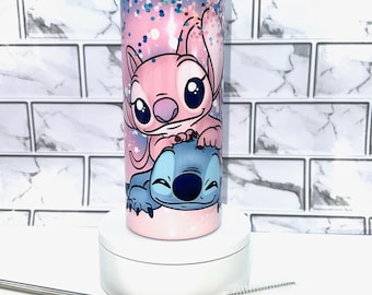 Lilo and Stitch Tumbler: 20oz Stainless Steel Insulated Cup with Straw