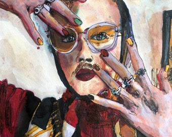 Trafione w sedno - ORYGINALNY OBRAZ 16”x20”