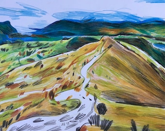Yellow Mountain A3 Original Drawing